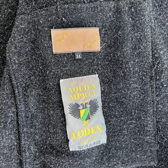 Vintage Austrian Trachten Jacket Omen's 34 Loden Wool Alpaca Boiled Wool Blazer - Picture 6 of 11